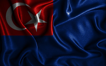 Johor flag, , silk wavy flags, brazilian states, Day of Johor, fabric flags, Flag of Johor, 3D art, Johor, Asia, States of Malaysia, Johor 3D flag, Malaysia HD wallpaper