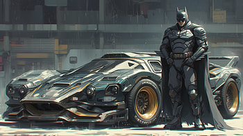 Batman and Batmobile, batmobile HD wallpaper
