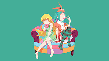 Shinobu and Yotsugi from Monogatari Series, Monogatari Series: Second Season, Yotsugi Ononoki, Shinobu Oshino, Anime HD wallpaper