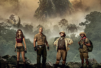 2017 Jumanji Welcome To The Jungle, jumanji-welcome-to-the-jungle, 2017-movies, movies, dwayne-Johnson, karen-gillan, kevin-hart HD wallpaper