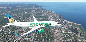 Frontier Airlines, Vibrant cityscape, Urban adventure, Travel inspiration HD wallpaper