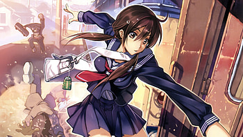 I'm late again, high school, anime, uniform, girl, train HD wallpaper