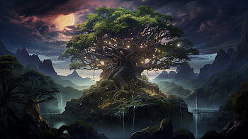 Mystical Yggdrasil Tree, Yggdrasil HD wallpaper