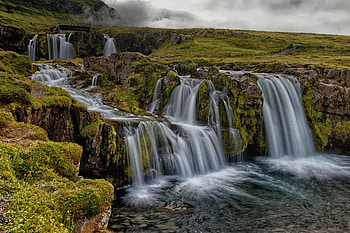 Nature, Water, Sky, Rocks, Waterfall, Flow, Stream HD wallpaper