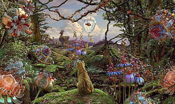 Enchanted Place, plants, fantasy, art, animals HD wallpaper