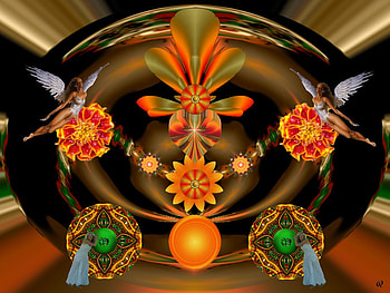 Marygold, eye candy, abstract, 3d, fractal, collage HD wallpaper