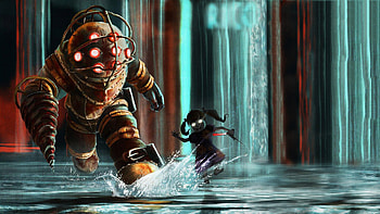 Big Daddy and Little Sister, BioShock HD wallpaper