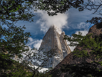 Nature, Trees, Rock, Branches, Cliff, Cloud, High, Tall, Steep HD wallpaper