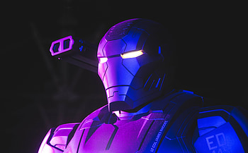 2019, War Machine, neon art HD wallpaper