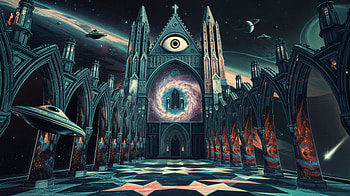 Mystical Realm: Ultra Experience, Illuminati, fantasy, architecture, space, surrealism, space fantasy HD wallpaper