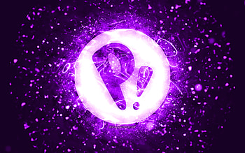 Pop OS violet logo, , violet neon lights, Linux, creative, violet abstract background, Pop OS logo, OS, Pop OS HD wallpaper