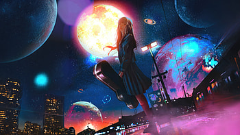 Street Star Girl, anime-girl, anime, artist, artwork, digital-art HD wallpaper