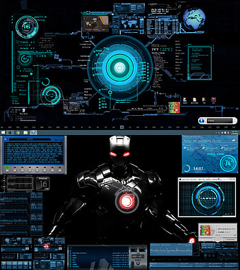 Second Screenshot: with just Rainmeter, iTunes, and J.A.R.V.I.S. running. HD phone wallpaper