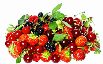 Berries, sweet, blackberry, white, strawberry, dessert, berry, raspberry, food, cherry, red, fruit HD wallpaper