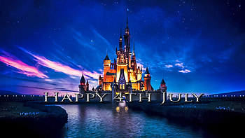 Disney Castle Flies The Stars And Stripes For The 4th Of July - small HD wallpaper