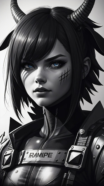 Tanara (Rampage Squad), portrait, Black & White, fantasy, woman HD phone wallpaper