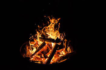 Fire, Bonfire, Dark, Flame, Sparks HD wallpaper