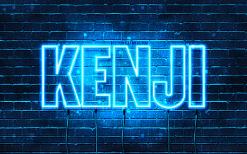 Happy Birtay Kenji, , blue neon lights, Kenji name, creative, Kenji Happy Birtay, Kenji Birtay, popular japanese male names, with Kenji name, Kenji HD wallpaper