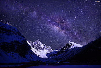 Himalayas, Mount Everest, Nepal, Mountains, , Night HD wallpaper