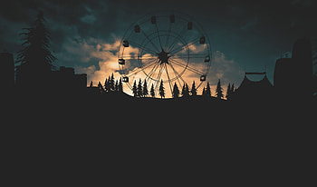 Dark, Evening, Ferris Wheel, Attraction, Cabin, Cabins HD wallpaper