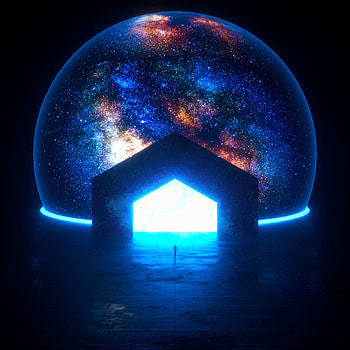 Dark, Bright, Silhouette, 3D, Glow, Portal HD phone wallpaper