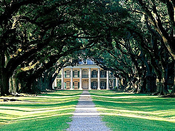 Oak Alley Plantation, trees, grass, sidewalk, house HD wallpaper