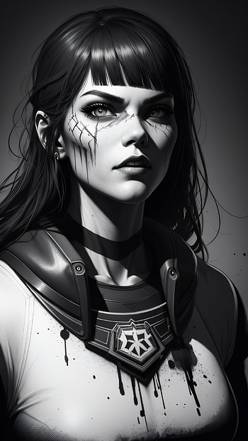 Atara (Rampage Squad), portrait, Black & White, fantasy, woman HD phone wallpaper