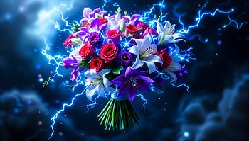 Vibrant Bouquet: A Stunning Ultra, bouquet, flower, lightning, colorful, artistic HD wallpaper