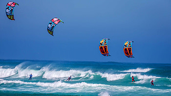 Kite surfing adventure, , and mobile, Aquatic thrill HD wallpaper