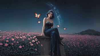 Queen Of Butterfly, queen, princess, artist, artwork, digital-art HD wallpaper