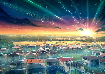 Building, Anime, Original, House, Sunset, Sunshine HD wallpaper