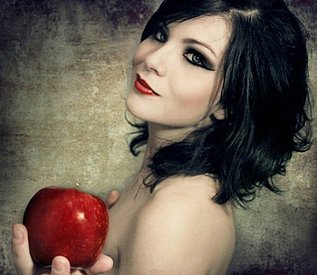 Eternal temptation, eternal, red, apple, temptation, woman HD wallpaper