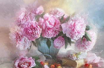 pink flowers, still life, vase, pink, flowers HD wallpaper