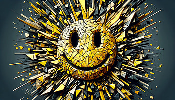 Vibrant 3D Smiley Explosion, smiley, yellow smiley, smiley face, 3D Art, geometric design HD wallpaper
