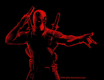 Deadpool Red Art, deadpool, superheroes, artwork, digital-art, deviantart HD wallpaper