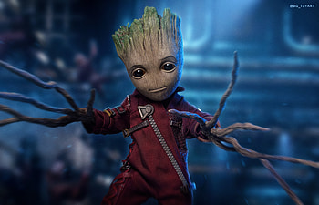 Baby Groot, baby-groot, artwork, digital-art, superheroes, groot HD wallpaper