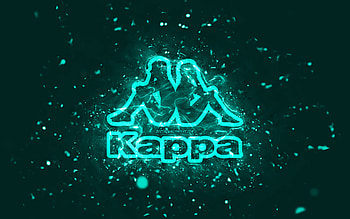 Kappa turquoise logo, , turquoise neon lights, creative, turquoise abstract background, Kappa logo, brands, Kappa HD wallpaper