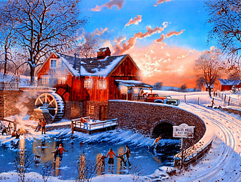 Winter, Painting, Ice, Christmas HD wallpaper