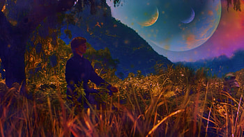 Luke Skywalker & Grogu, space, Luke Skywalker, alien planet, Grogu, Star Wars HD wallpaper