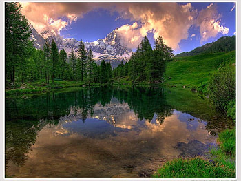 Clouds in Lake, cool HD wallpaper