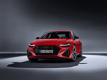Red Audi RS7, luxury sedan HD wallpaper