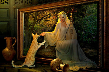 come to me, fairie, cats, abstract, fantasy HD wallpaper
