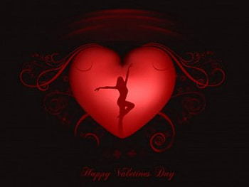 Lady of Love, valentine, lady, red heart, love HD wallpaper