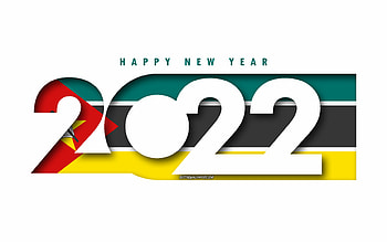 Happy New Year 2022 Mozambique, white background, Mozambique 2022, Mozambique 2022 New Year, 2022 concepts, Mozambique, Flag of Mozambique HD wallpaper