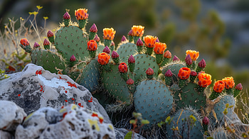Blooming Prickly Pear Cactus, prickly pear cactus, cactus, flower, desert, botanical HD wallpaper