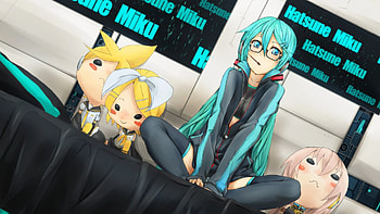 Miku Len Rin Luka, Megurine Luka, Hatsune Miku, Kagamine Len, Voco, Len, Megurine, Miku, Vocoloid, Cant think of a fourth, Kagamine, Luka, Hatsune HD wallpaper