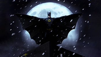 Batman In Snow Moon, batman, superheroes, artwork, art, digital-art, artstation HD wallpaper