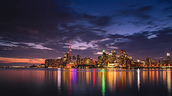 Toronto Skyline at Night, Ontario , Nighttime beauty, Urban lights HD wallpaper