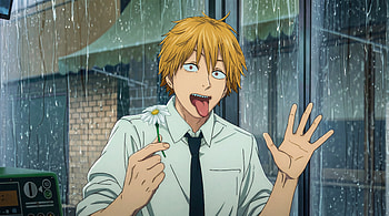 Chainsaw Man Reze Arc - Denji Smiling and Flirting With Flower, Denji (Chainsaw Man), Funny, Anime, Funny Anime HD wallpaper