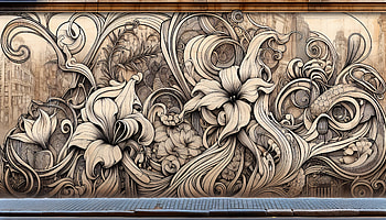 Elegant Street Art Mural, Street Art, mural, floral, Artwork HD wallpaper